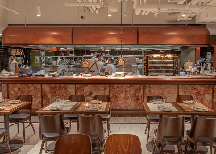 Custom Copper Hood for Food Hall by Di Emme