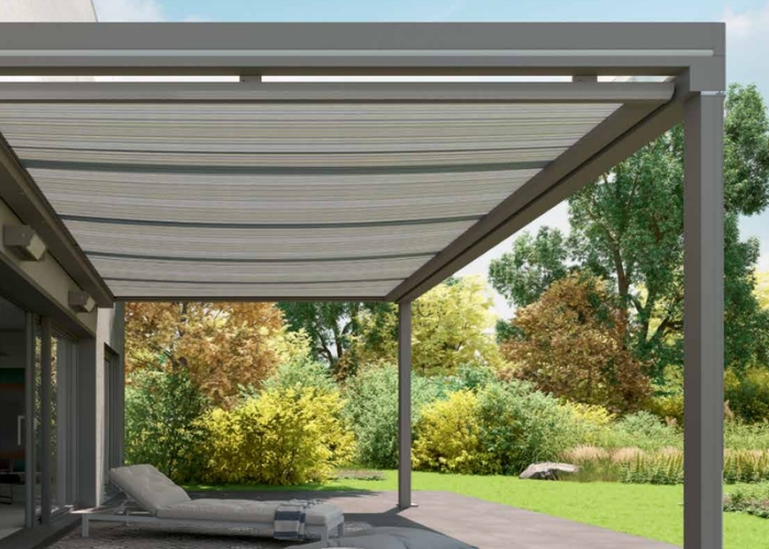 Undermounted Conservatory Awning with LED by Meyer Blinds