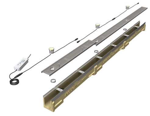 illuminated stormwater drain components