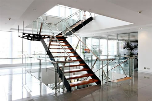 steel and glass staircase