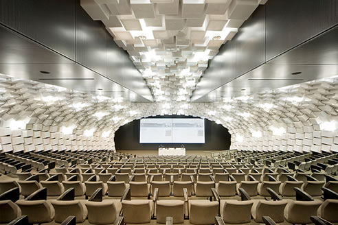 architectural acoustic panels in school auditorium