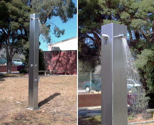 stainless steel outdoor shower