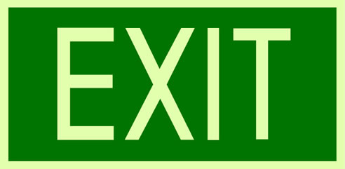 glow in the dark exit sign
