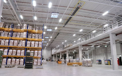 radiant gas heating in warehouse