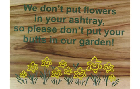engraved sign