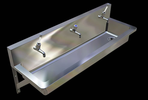 stainless steel hand wash trough