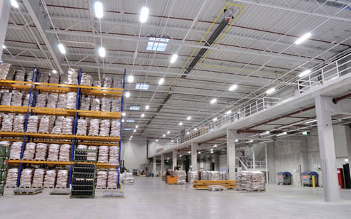 radiant gas heating in warehouse