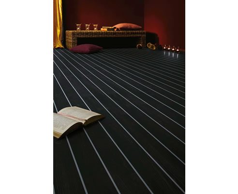 aluminium inlayed striped flooring