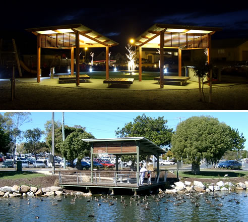 skillion roof park shelters