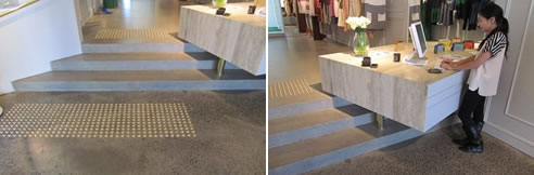 polished concrete steps