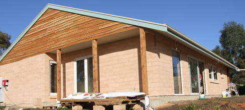 house built with timbercrete insulated blocks