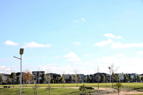 solar powered park lighting