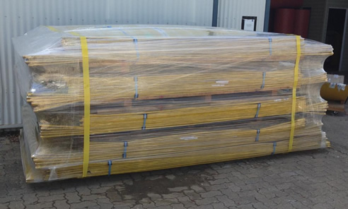 pallet of flat pack column forms