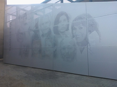 photographic perforated metal facade