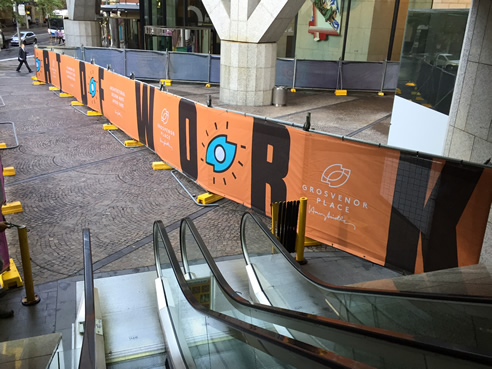 printed acrylic mesh hoarding