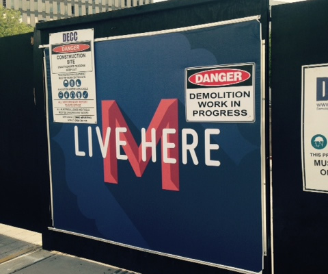 construction site printed hoarding
