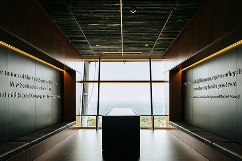 black slatted ceiling tiles