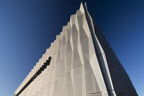 facade embosed and perforated aluminium panels