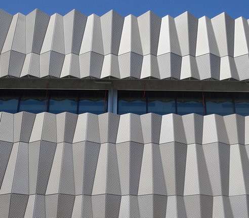 interference colour anodised aluminium facade