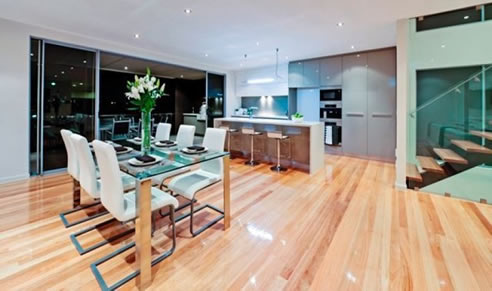 timber floor dining room