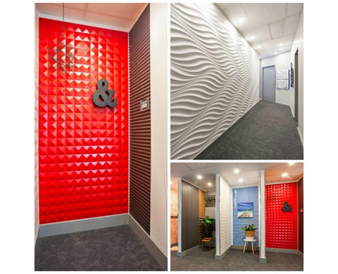 3D Wall Panels feature walls