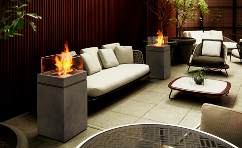 Tower outdoor fire by EcoSmart Fire