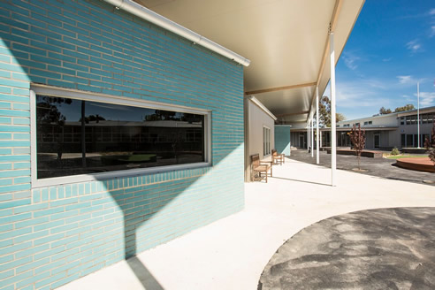 Blue dry pressed brickwork