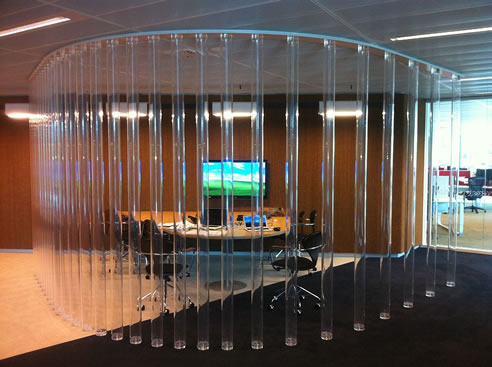 acrylic cylinder office partition