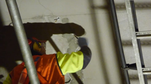 Concrete Wall Crack Injection