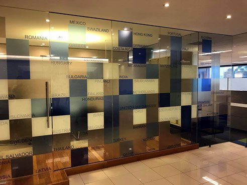 glass graphic office partition