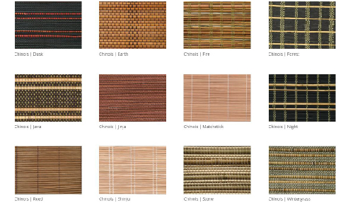 Fabrics for Chinois Eclectic Woven Bamboo Blinds