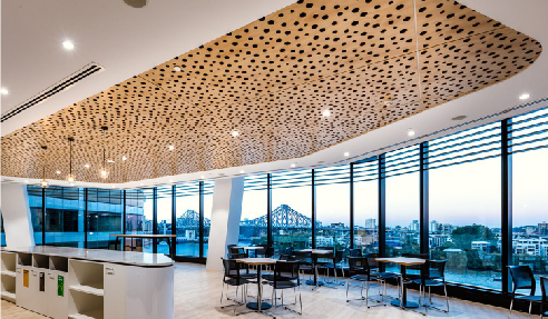 Bubble Patterned Acoustic Ceiling