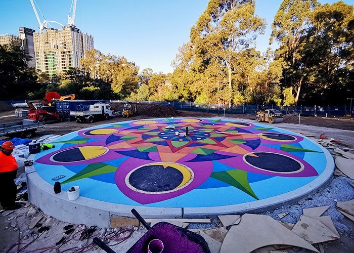 Resin Bound Recycled Glass Paving for Wilga Park from StoneSet