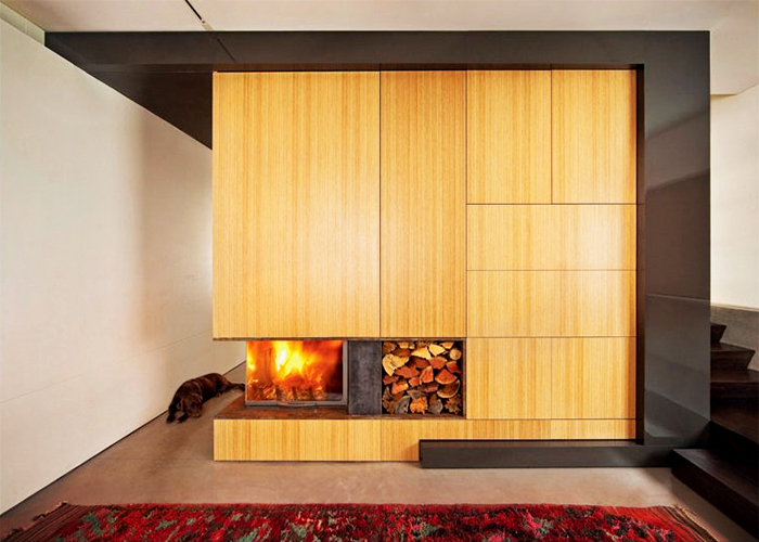 Modern Wood Burning Fireplace Design by Cheminees Chazelles