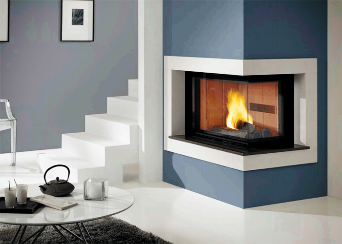 Modern Wood Burning Fireplace Design by Cheminees Chazelles