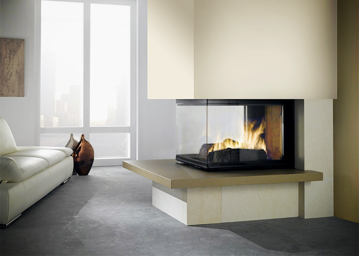 Modern Wood Burning Fireplace Design by Cheminees Chazelles