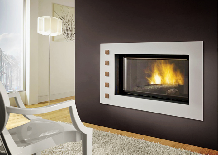 Modern Wood Burning Fireplace Design by Cheminees Chazelles