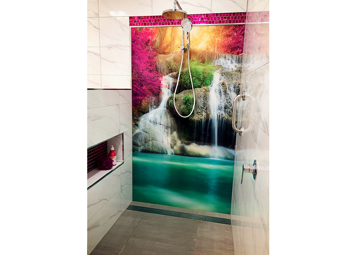 Printed Shower Feature Wall by Innovative Splashbacks