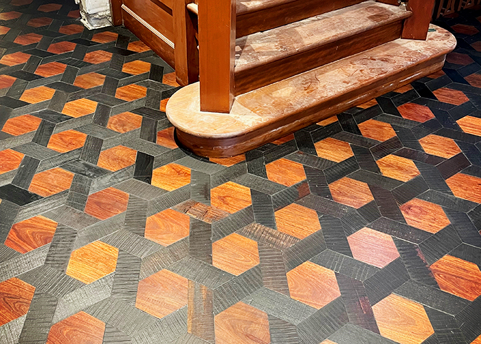 Geometric Mosaic Timber Flooring by Antique Floors