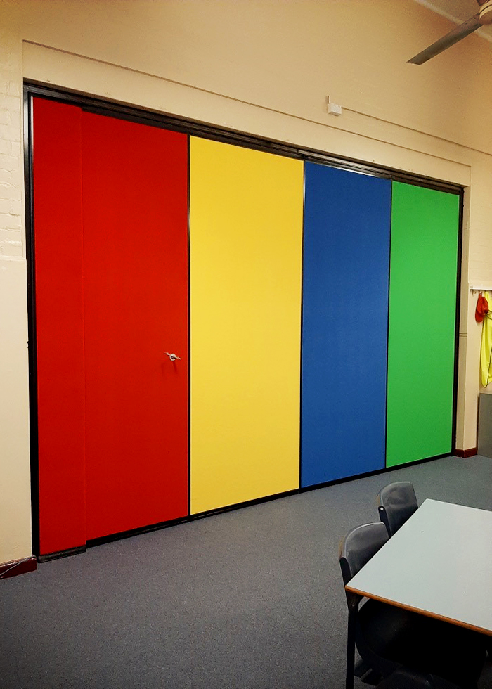 Colour Folding Wall for Glebe Public School by Bildspec