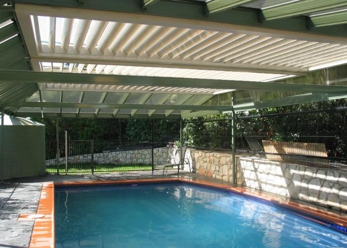 Roof System for Swimming Pools by Vergola