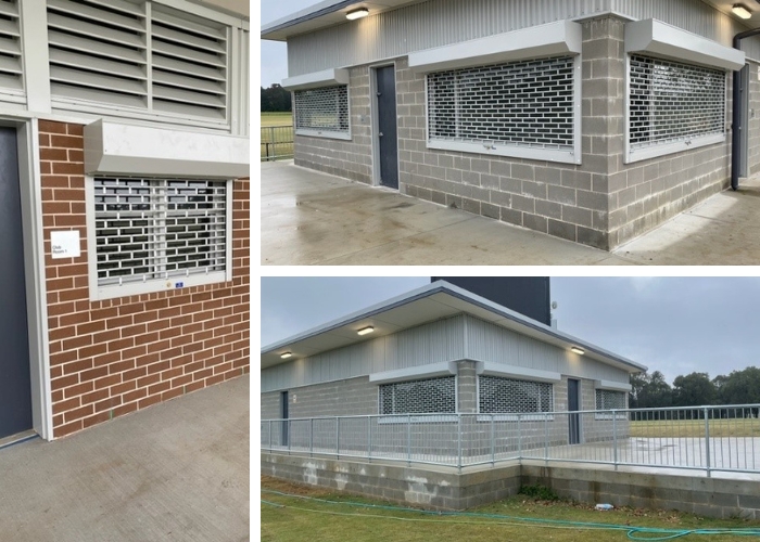 Security Shutters for Kelso Park North Clubhouse, Amenities and Sports Facility by ATDC