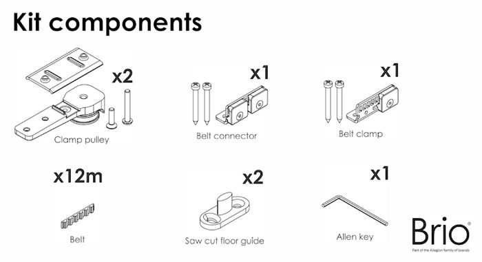 Simultaneous Accessory Kit for Bi-Parting Doors by Brio