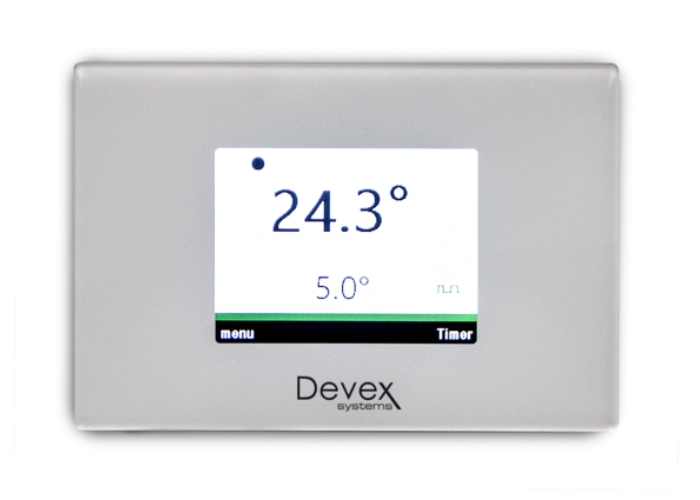Thermostat for Electric or Hydronic Underfloor Heating by Devex Systems