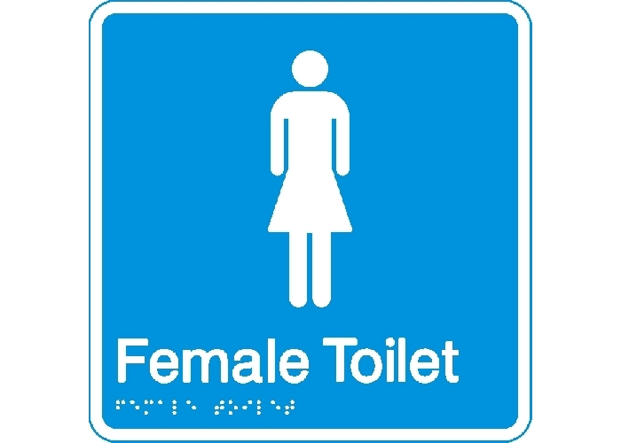 Female Toilet Braille Signage from Hillmont Signs