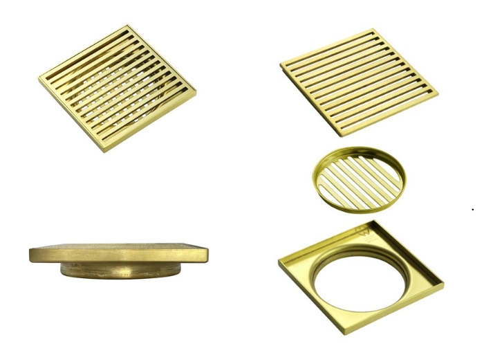 Brass Gold Linear Drain by MDC Mosaics