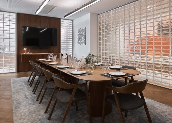 Glass Bricks Feature Wall for Offices by Obeco Glass Blocks
