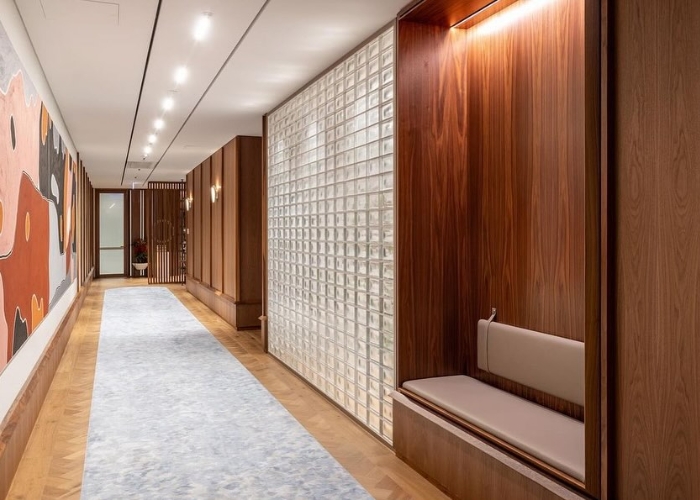 Glass Bricks Feature Wall for Offices by Obeco Glass Blocks