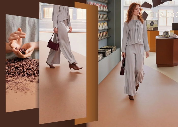 Natural Linoleum Flooring with Cocoa Shells by Forbo