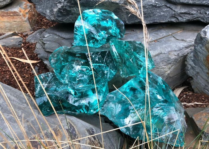 Coloured Glass Rocks for Landscaping Applications by Schneppa Glass